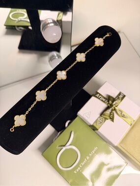 White Clover Bracelet with logo